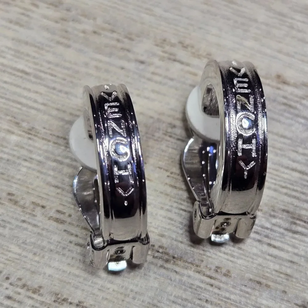GIVENCHY Silver Hoop Earrings